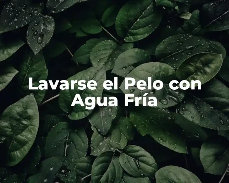 Lavarse el Pelo con Agua Fría