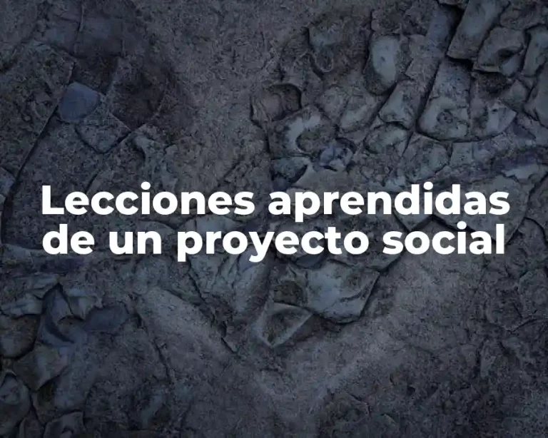 Lecciones aprendidas de un proyecto social