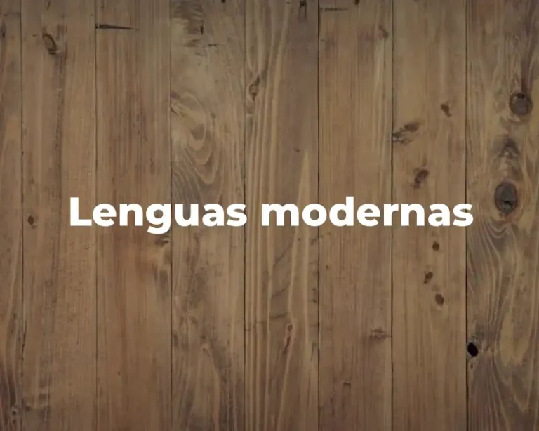 Lenguas modernas