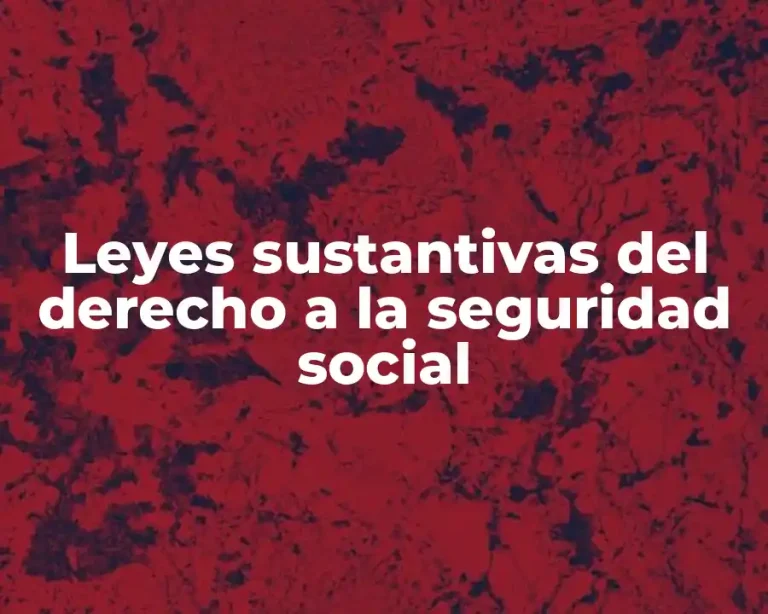 Leyes sustantivas del derecho a la seguridad social
