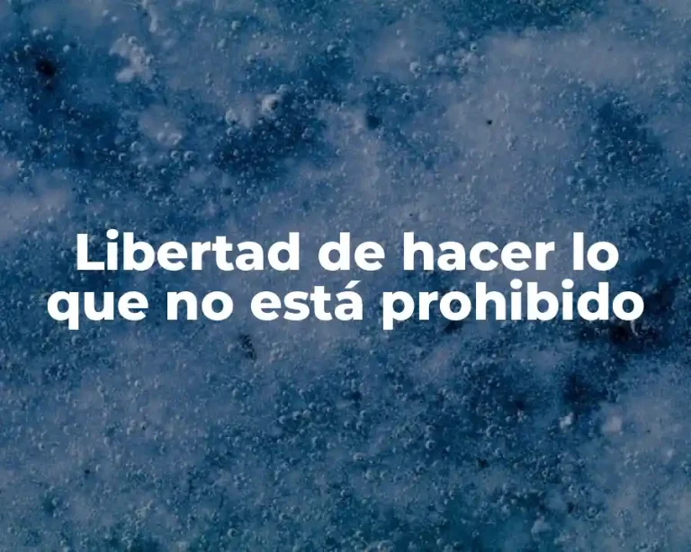 Libertad de hacer lo que no está prohibido