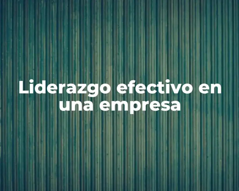 Liderazgo efectivo en una empresa
