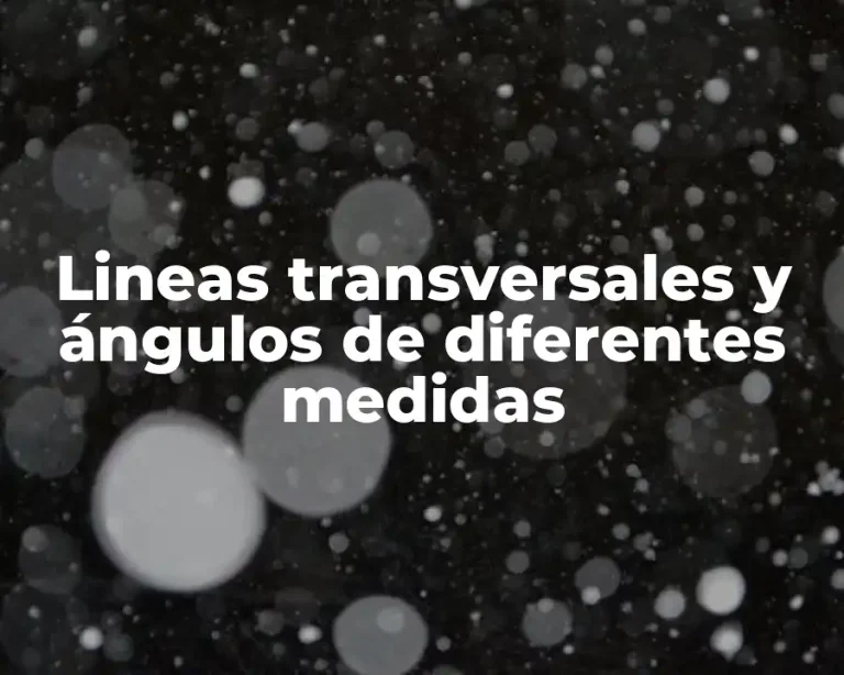 Lineas transversales y ángulos de diferentes medidas