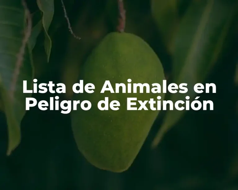 Lista de Animales en Peligro de Extinción