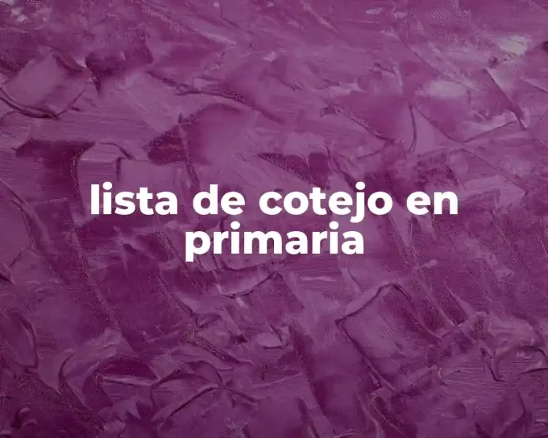 lista de cotejo en primaria