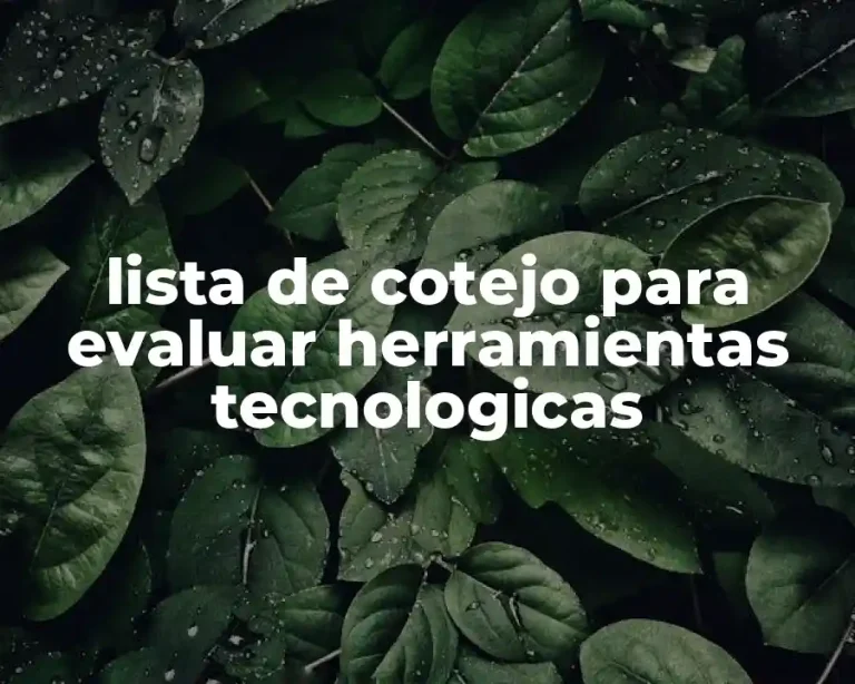 lista de cotejo para evaluar herramientas tecnologicas
