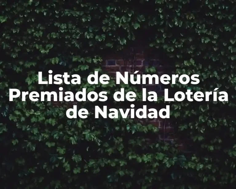 Lista de Números Premiados de la Lotería de Navidad