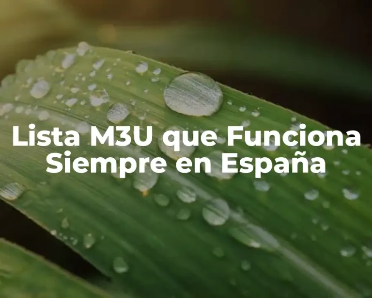 Lista M3U que Funciona Siempre en España