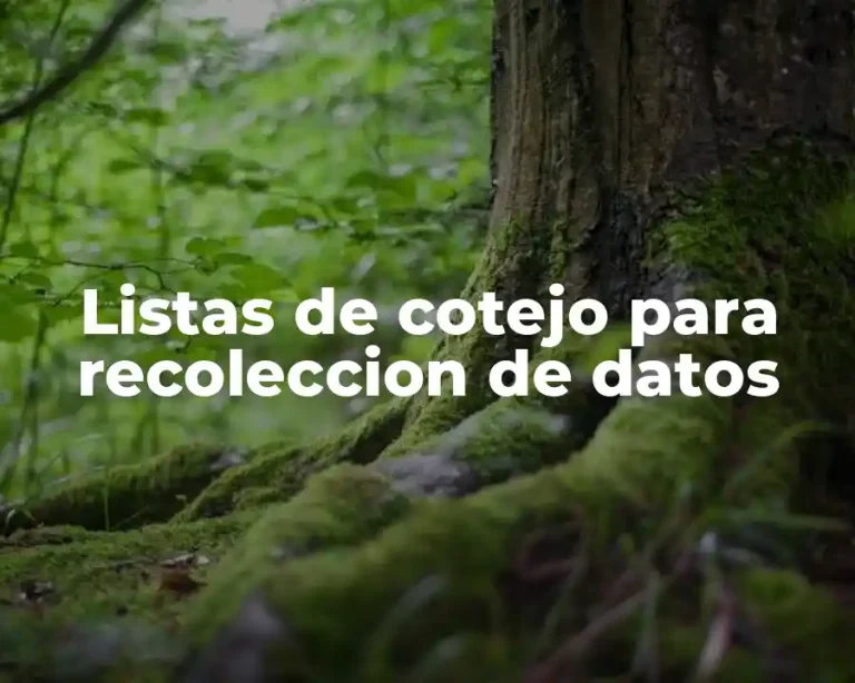 Listas de cotejo para recoleccion de datos