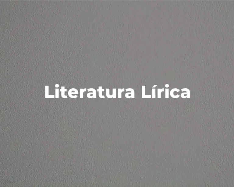 Literatura Lírica