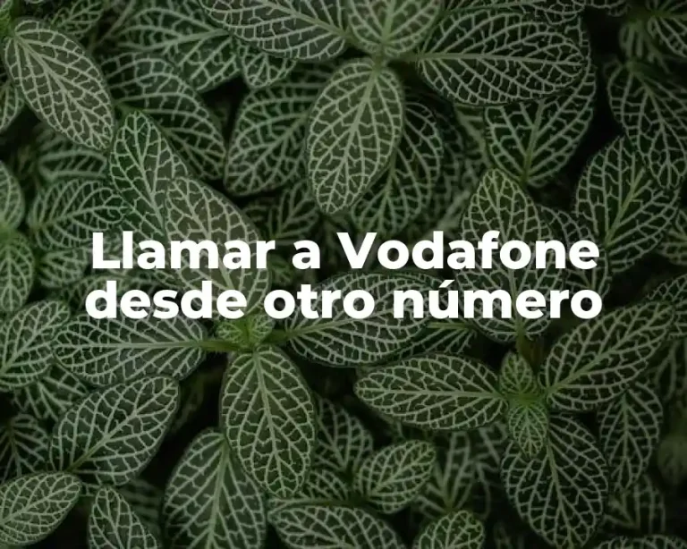 Llamar a Vodafone desde otro número