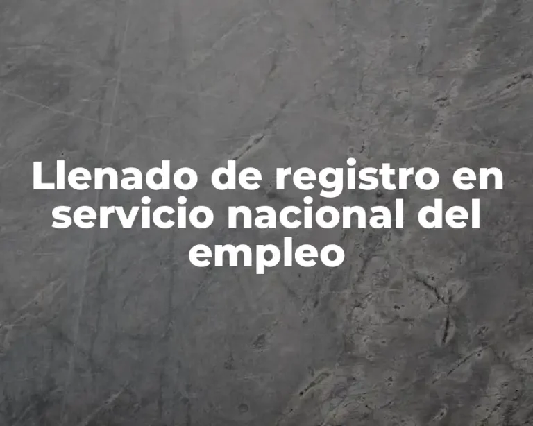 Llenado de registro en servicio nacional del empleo