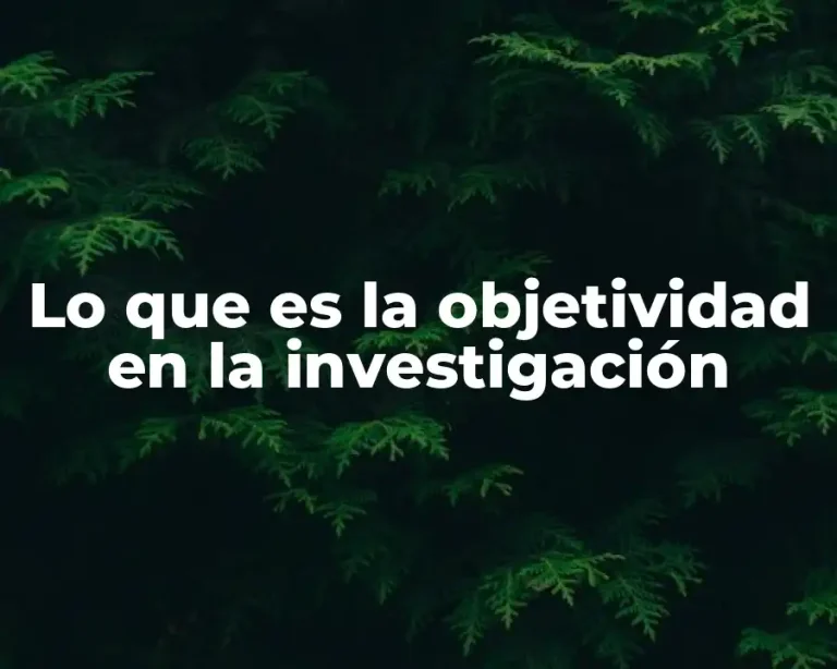 Lo que es la objetividad en la investigación