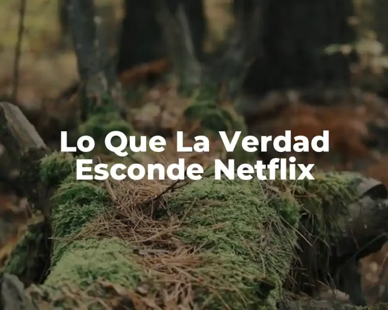 Lo Que La Verdad Esconde Netflix