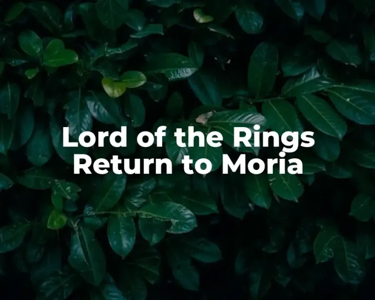 Lord of the Rings Return to Moria