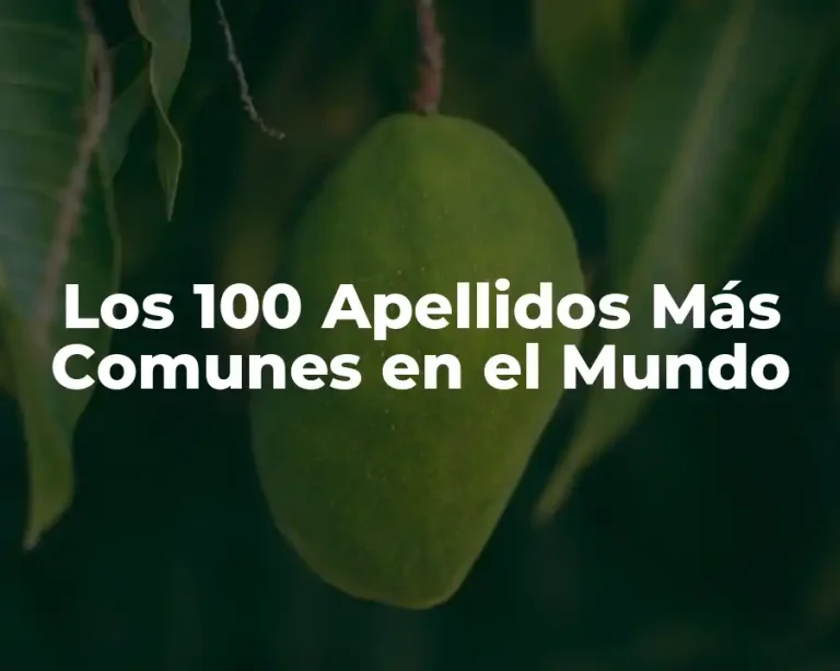 Los 100 Apellidos Más Comunes en el Mundo