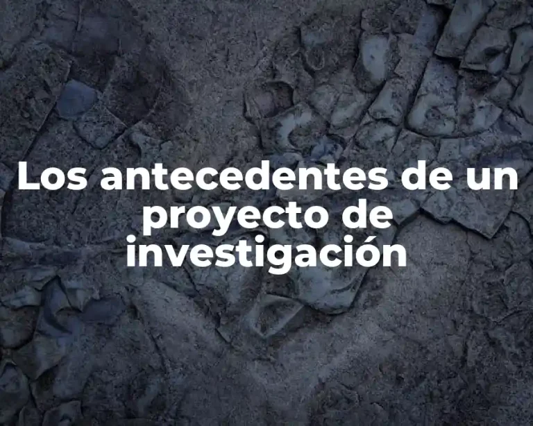 Los antecedentes de un proyecto de investigación