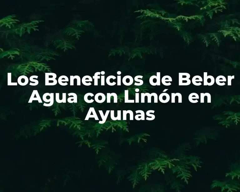 Los Beneficios de Beber Agua con Limón en Ayunas