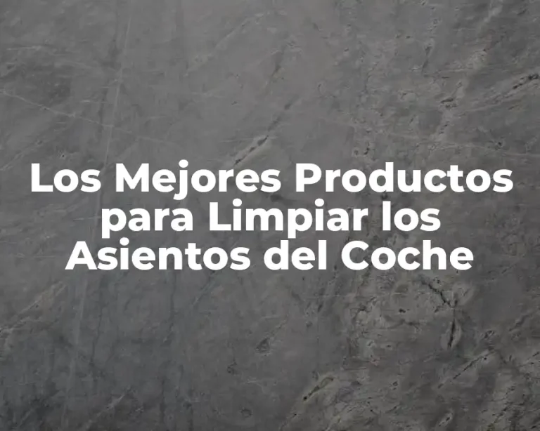 Los Mejores Productos para Limpiar los Asientos del Coche
