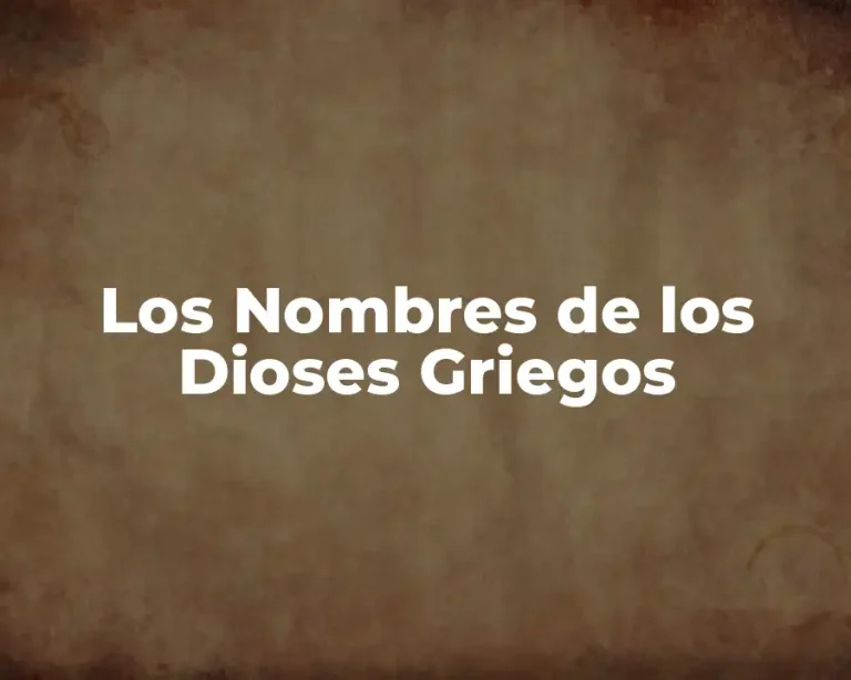 Los Nombres de los Dioses Griegos