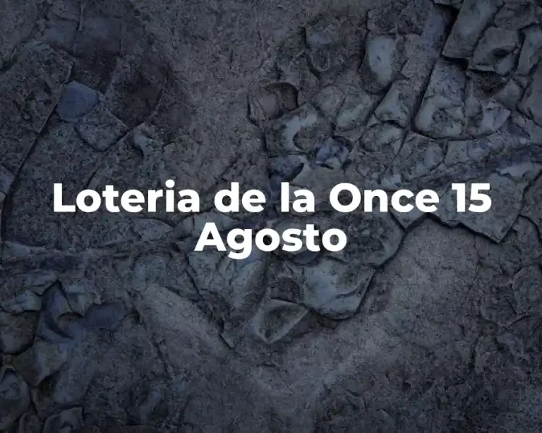Loteria de la Once 15 Agosto