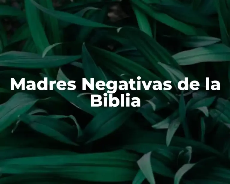Madres Negativas de la Biblia