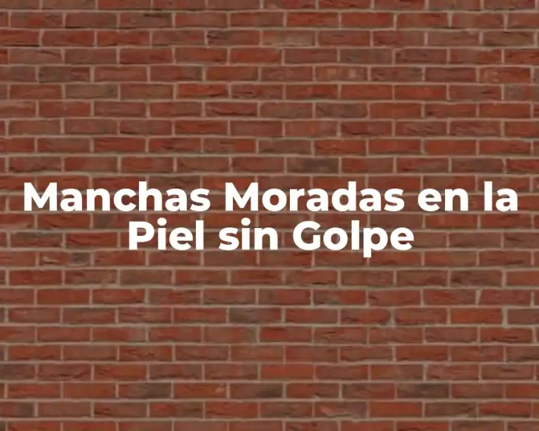 Manchas Moradas en la Piel sin Golpe