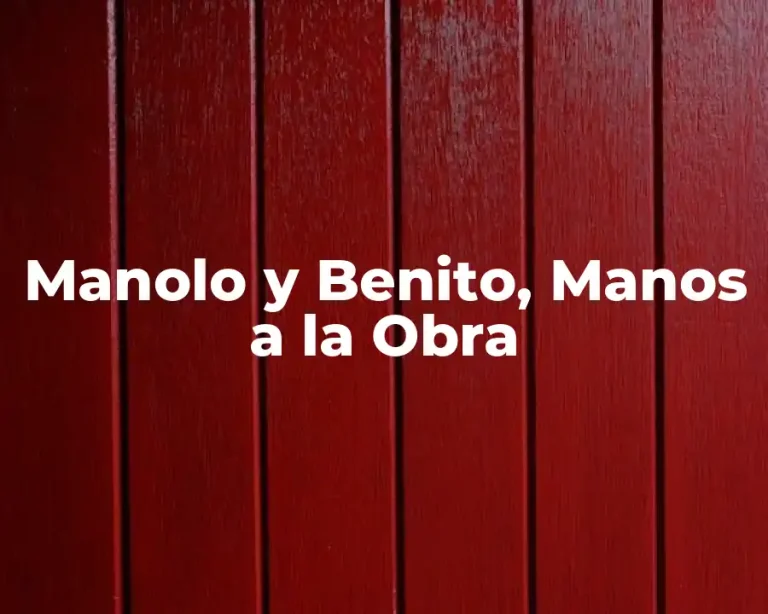 Manolo y Benito, Manos a la Obra