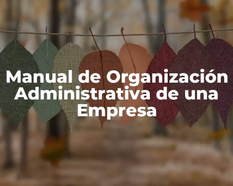 Manual de Organización Administrativa de una Empresa