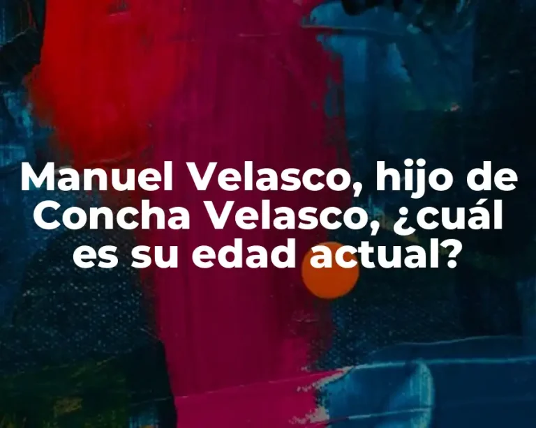 Manuel Velasco, hijo de Concha Velasco, ¿cuál es su edad actual?