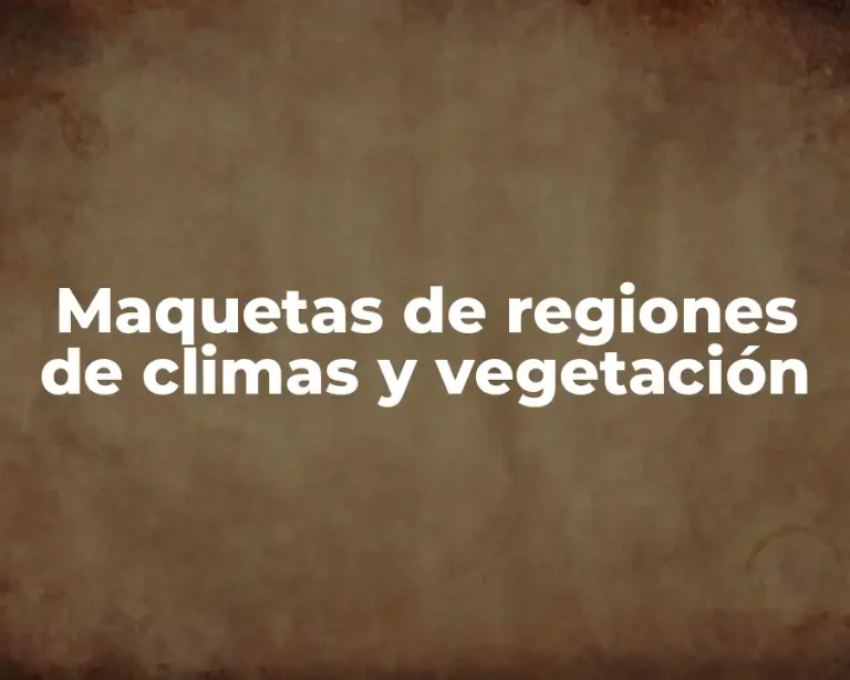 Maquetas de regiones de climas y vegetación