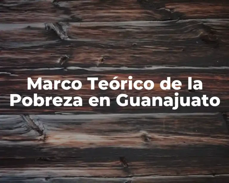 Marco Teórico de la Pobreza en Guanajuato