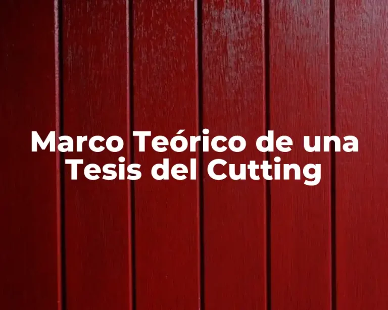 Marco Teórico de una Tesis del Cutting