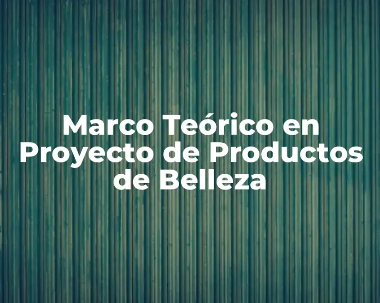 Marco Teórico en Proyecto de Productos de Belleza
