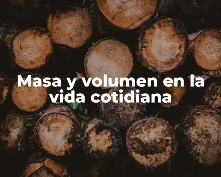 Masa y volumen en la vida cotidiana