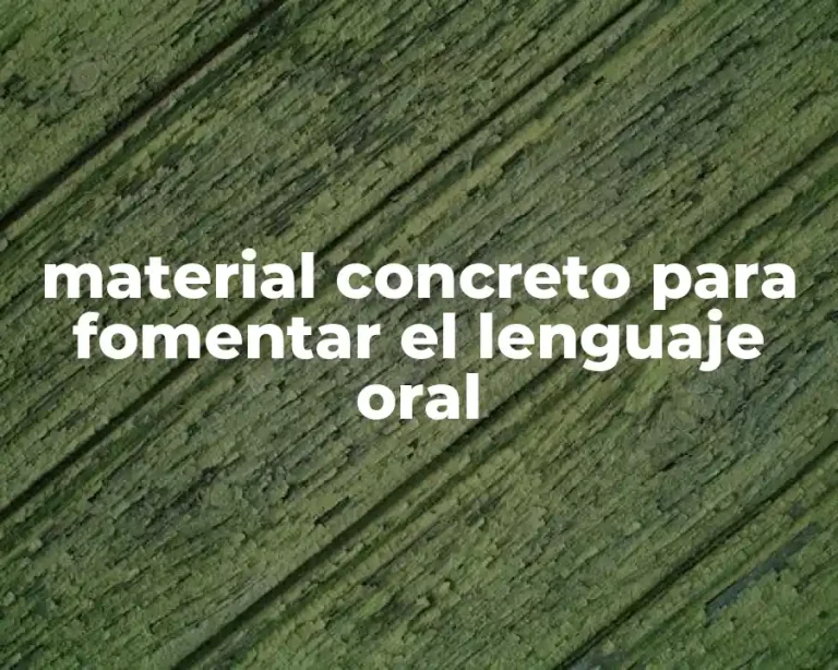 material concreto para fomentar el lenguaje oral