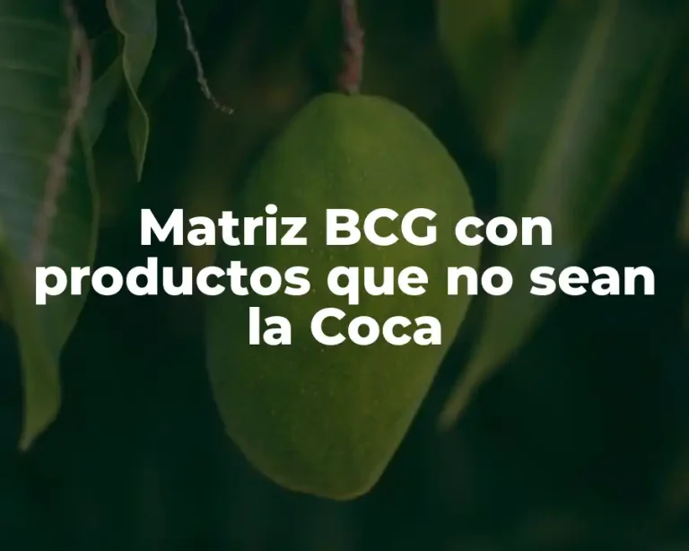 Matriz BCG con productos que no sean la Coca