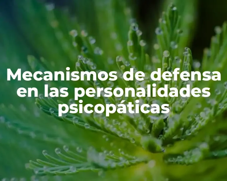 Mecanismos de defensa en las personalidades psicopáticas