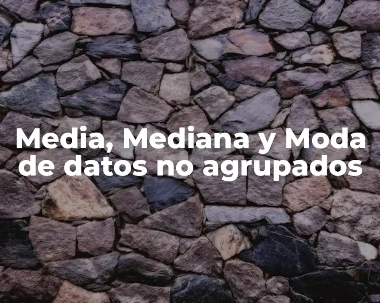 Media, Mediana y Moda de datos no agrupados