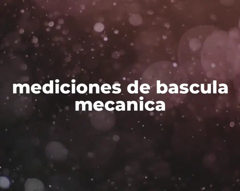 mediciones de bascula mecanica