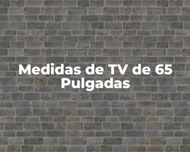 Medidas de TV de 65 Pulgadas