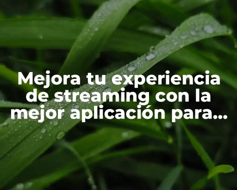 Mejora tu experiencia de streaming con la mejor aplicación para apuntar películas y series