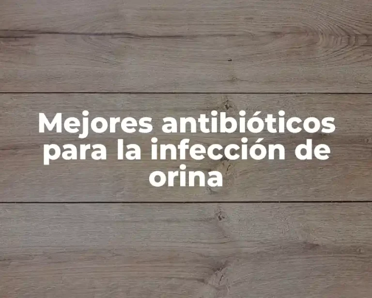 Mejores antibióticos para la infección de orina