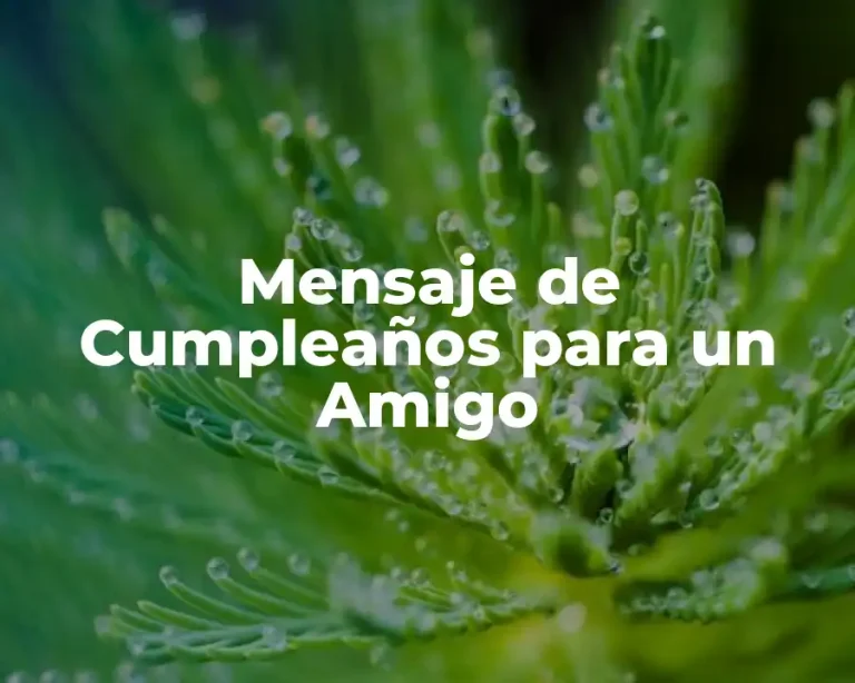 Mensaje de Cumpleaños para un Amigo