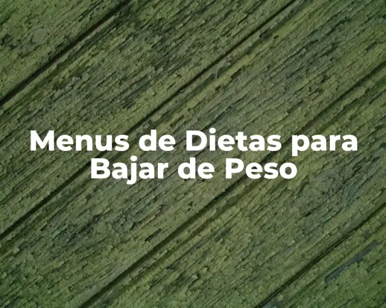 Menus de Dietas para Bajar de Peso