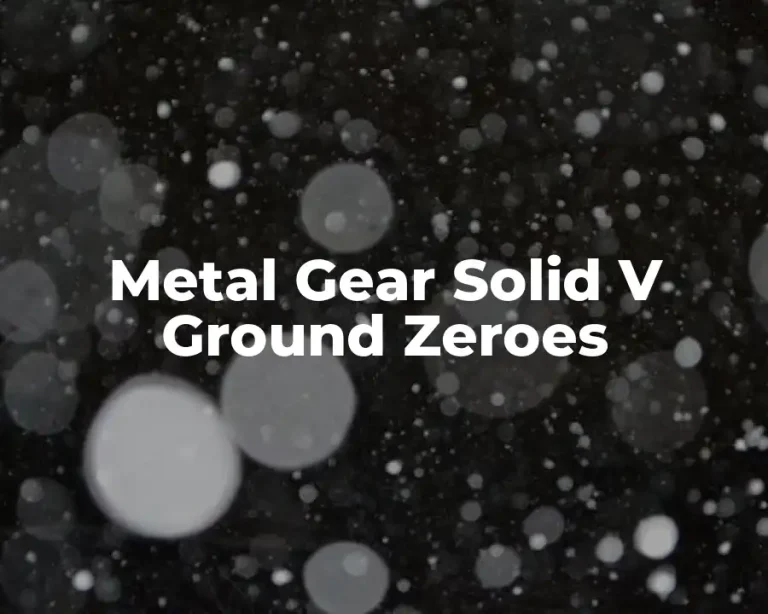 Metal Gear Solid V Ground Zeroes