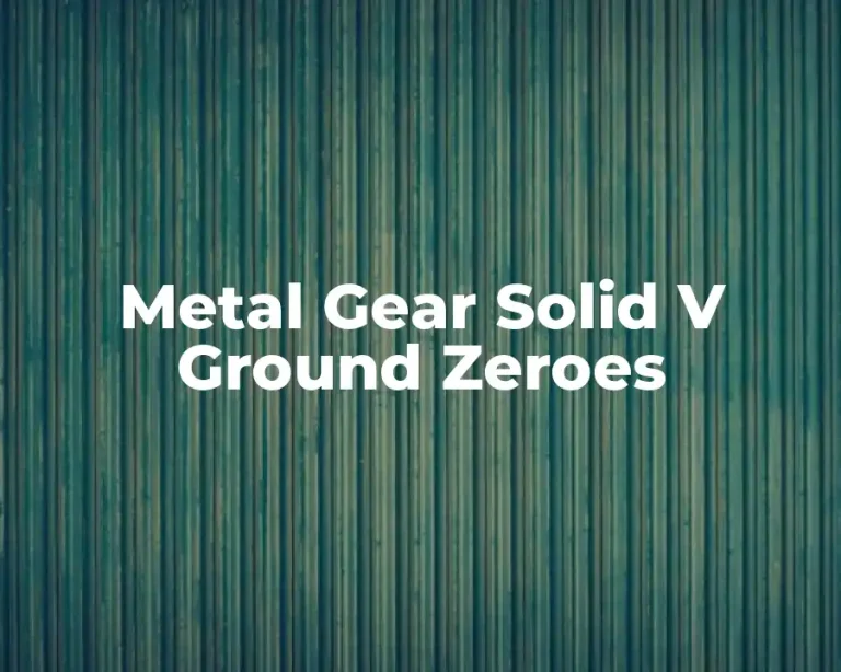 Metal Gear Solid V Ground Zeroes