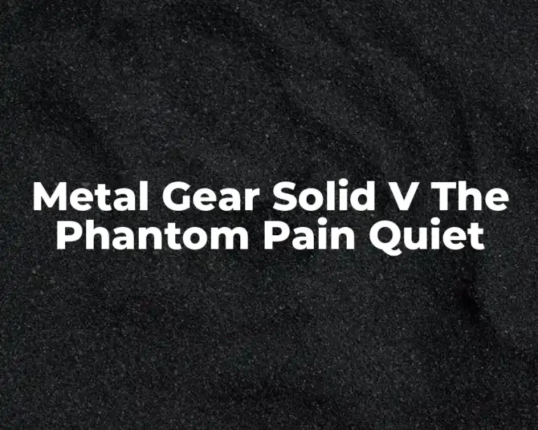Metal Gear Solid V The Phantom Pain Quiet