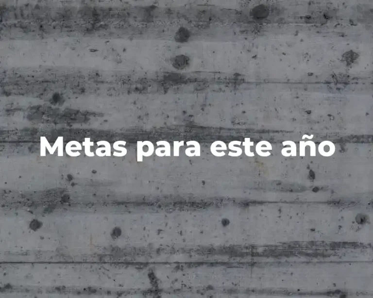 Metas para este año