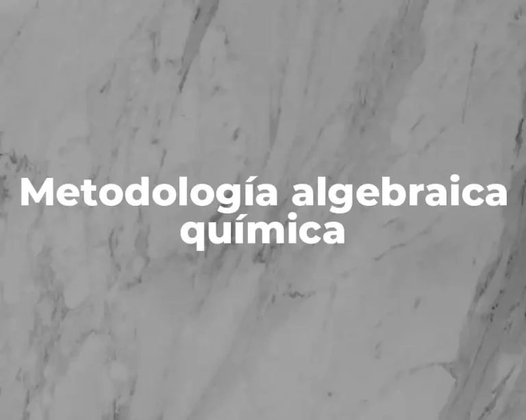 Metodología algebraica química